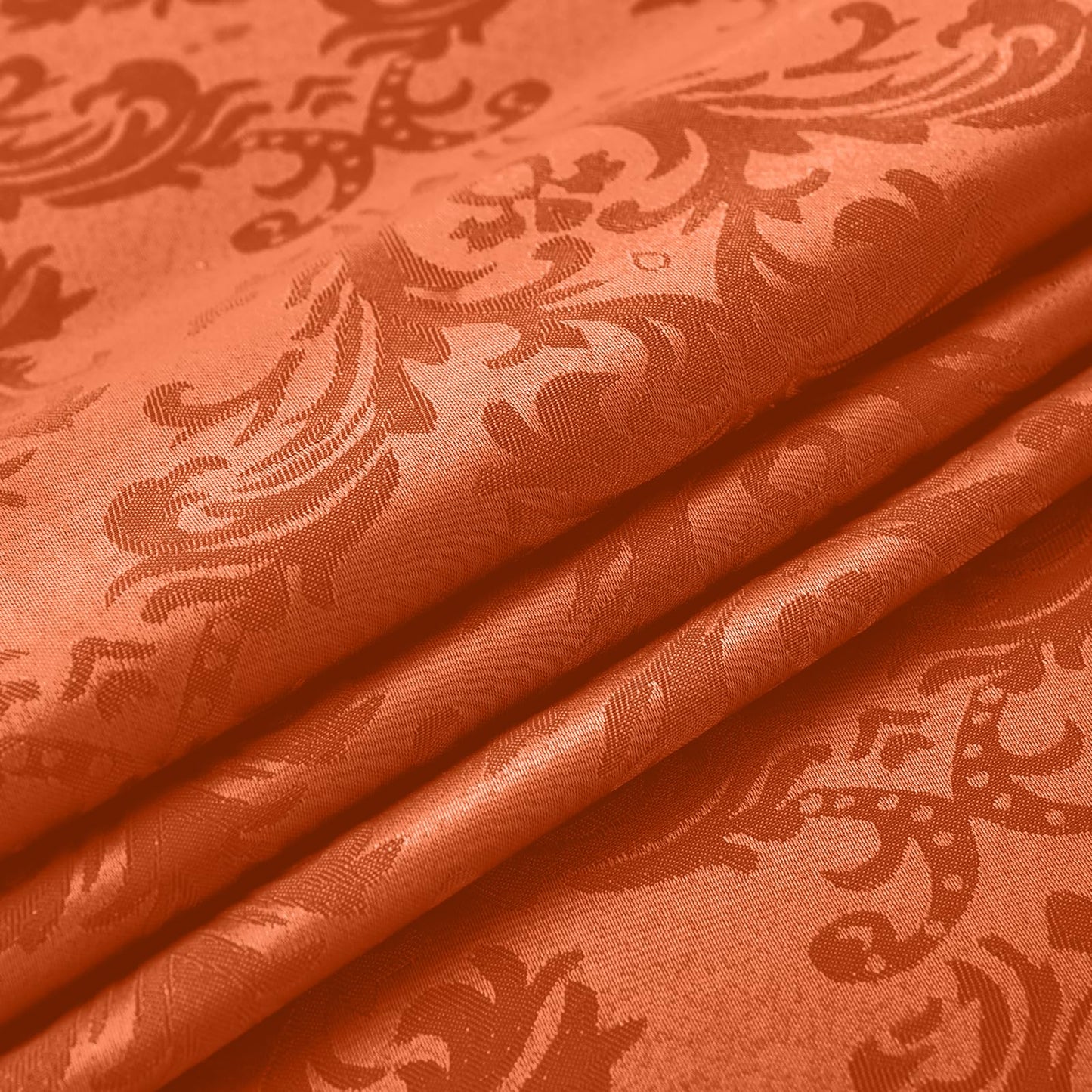 SASTYBALE Rust Jacquard Square Napkin, Damask Wrinkle Free Soft Polyester Napkins, Thanksgiving Fabric Cloth Napkins for Christmas, Wedding,Holiday, Party, Dinners, Set of 4 (Rust, 20X20 inch Napkin)