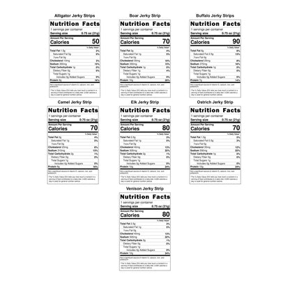 Buffalo Bob's Exotic Jerky (10 Pack) | Meat Snack Variety Set | Gourmet Wild Game Sampler Gift Set | Beef Jerky Gifts for Men | Snacks for Fathers | Animal Protein Variety Set | Exotic Pack