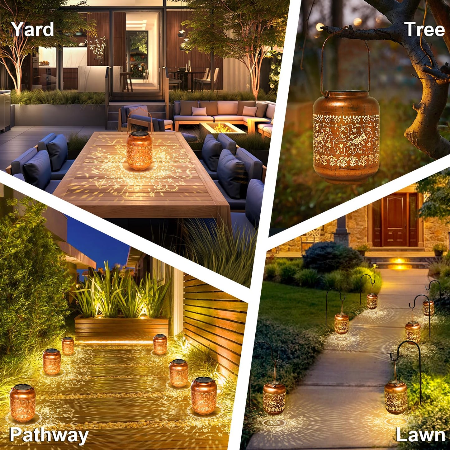 Dragonfly Solar Lanterns Outdoor Waterproof Dragonfly Birthday Gifts for for Women Mom Grandma, Hanging Solar Lights Garden Decoration Outside for Yard, Patio,Pathway Landscape