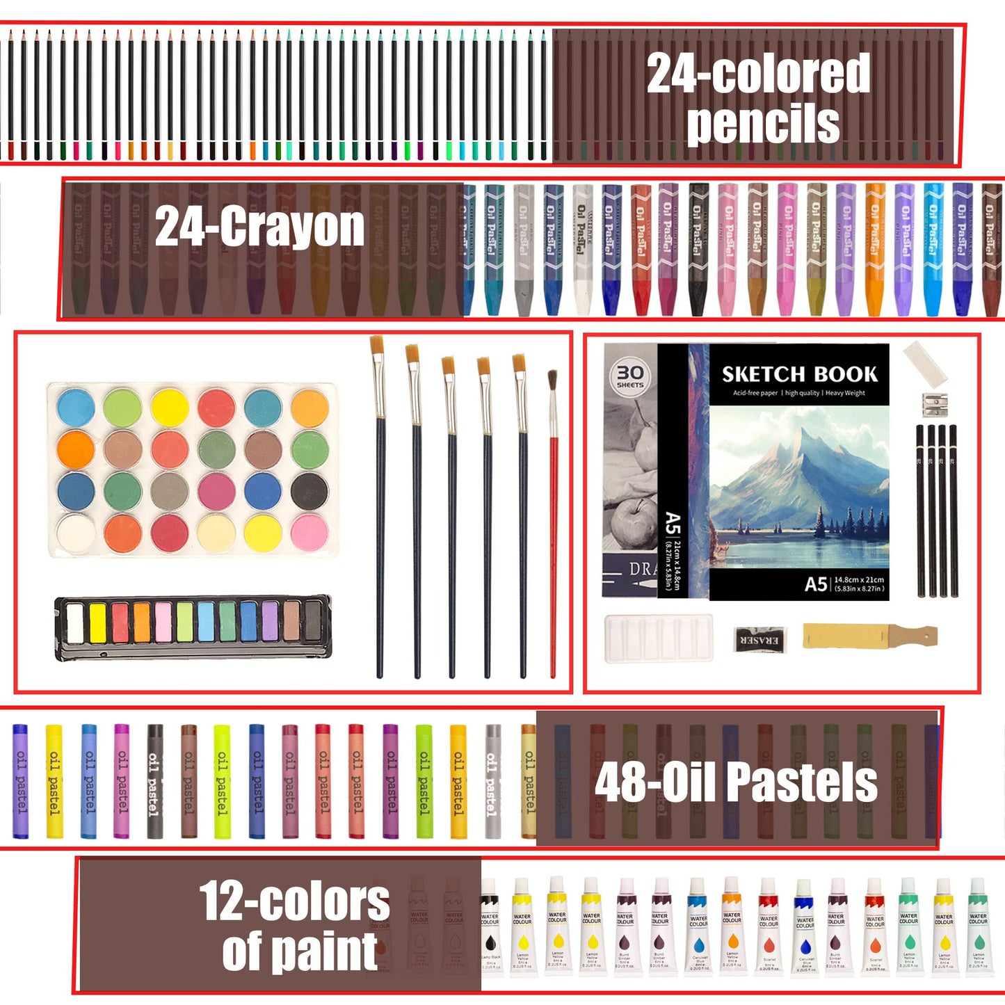 KINSPORY 168 PCS Art Set for Kids, Deluxe Coloring Drawing Art Supplies Case Gift for Teens Boys Girls 4 5 6 7 8 9 10 11 12