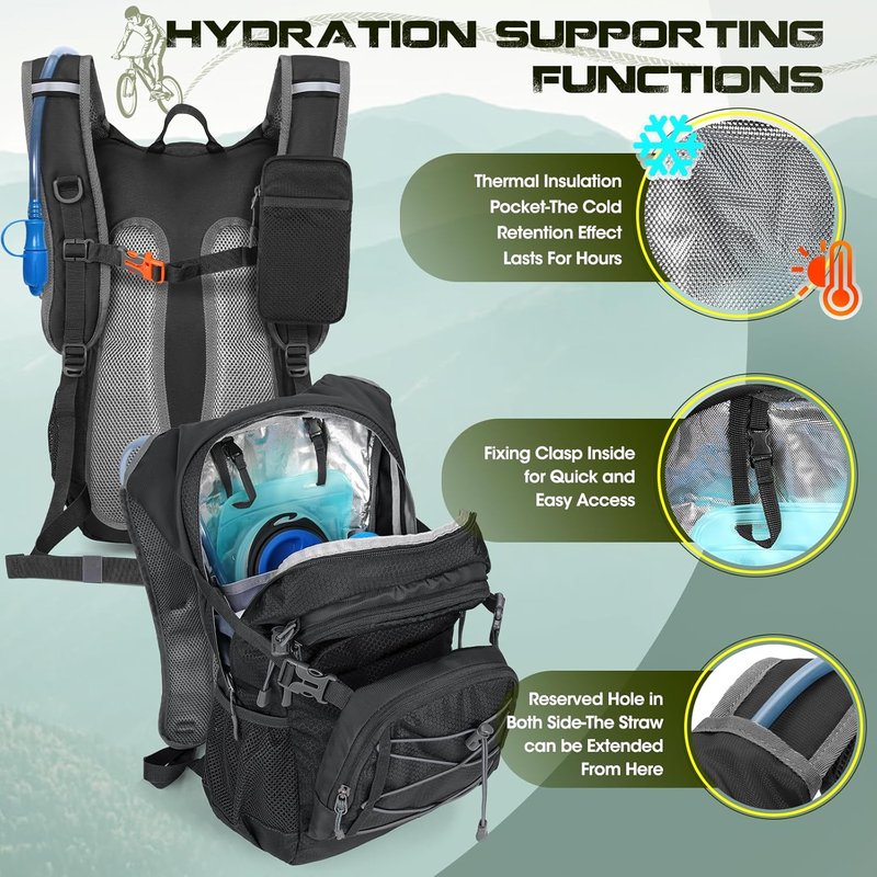 Hydration Backpack - 18L Lightweight Insulated Water Bladder Pack for Hiking, Running & Cycling