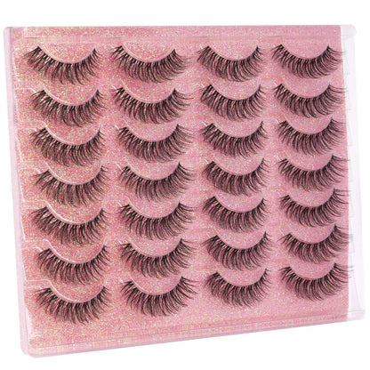 14mm Lashes Natural Look Wispy Eyelashes Faux Mink Lashes Clear Band Short Natural False Lashes Cat Eye Daily Soft Strip Lashes Pack by Kiromiro
