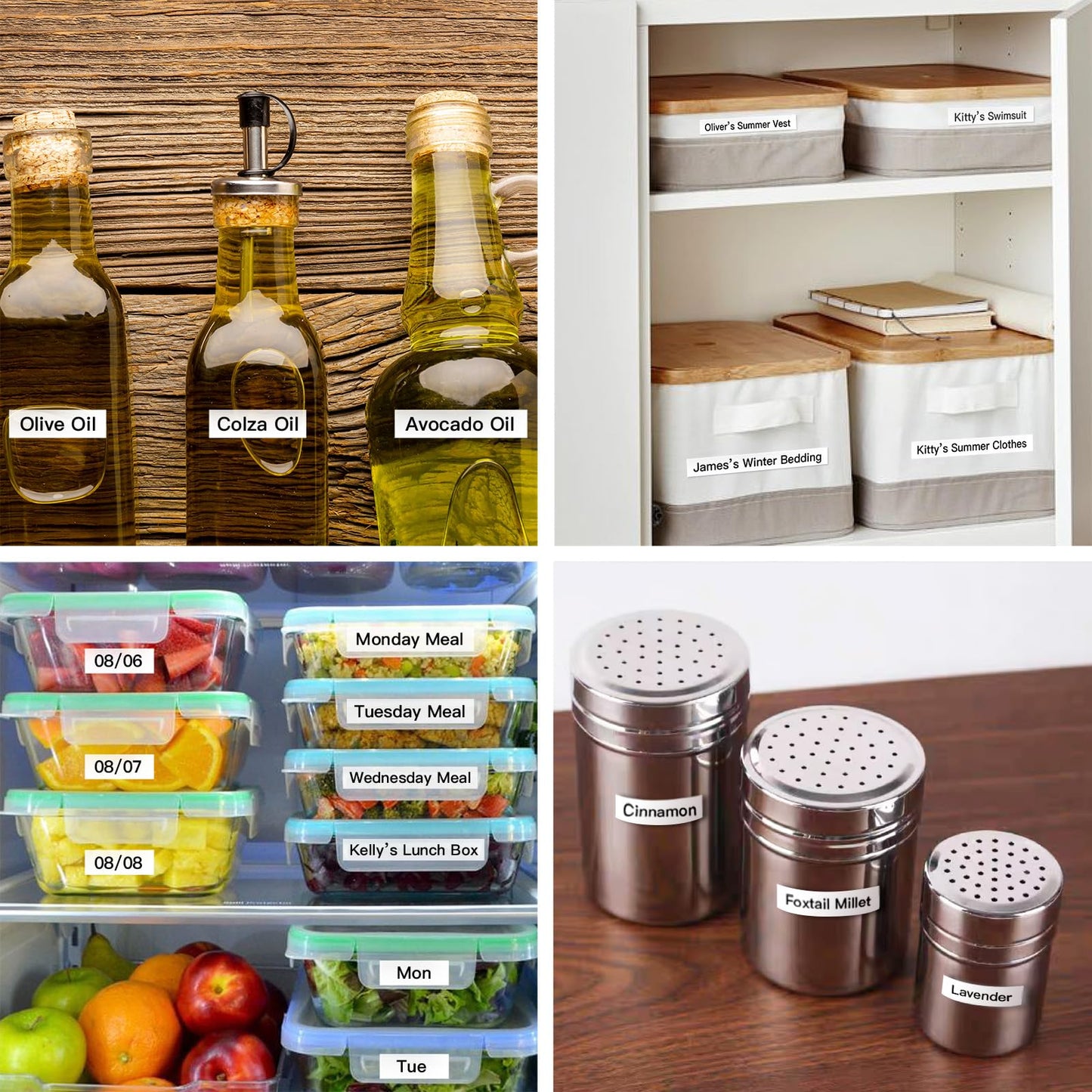 SUPVAN E10 Mini Bluetooth Label Maker Machine with Tape, Continuous Waterproof Label, Versatile App with 40+ Fonts and 600+ Icons, Inkless Labeler for Home, Kitchen, School, Office Organization, Black