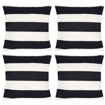tiggell 4 Pack Waterproof Pillow Covers Outdoor Throw Pillowcases Decorative Garden Cushion Case for Home Garden Patio Couch Balcony Striped (18 * 18 inch, Black & White)
