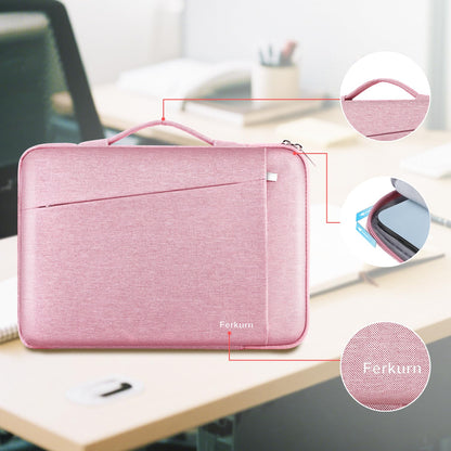 Ferkurn Laptop Case Sleeve 14 Inch Compatible with 14" MacBook Pro M4/M3/M2/M1, HP Pavilion 14 Chromebook 14A EliteBook X360 Probook, ASUS Vivobook,Lenovo Ideapad,Acer, Slim Computer Laptop Bag, Pink