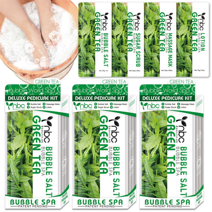 Pedicure Kit Foot Soak Set: Bubble Salt, Sugar Scrub, Massage Mask, Massage Lotion in a Box, 4 Step Foot Spa Kit for Dry Feet,Tired Feet（3 Set Tropical Fruit)