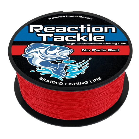 Reaction Tackle Braided Fishing Line - Pro Grade Power Performance for Saltwater or Freshwater Fish - Colored Fishing Line Braid for Extra Visibility - Red (No Fade) 80 Lb (300 Yards)