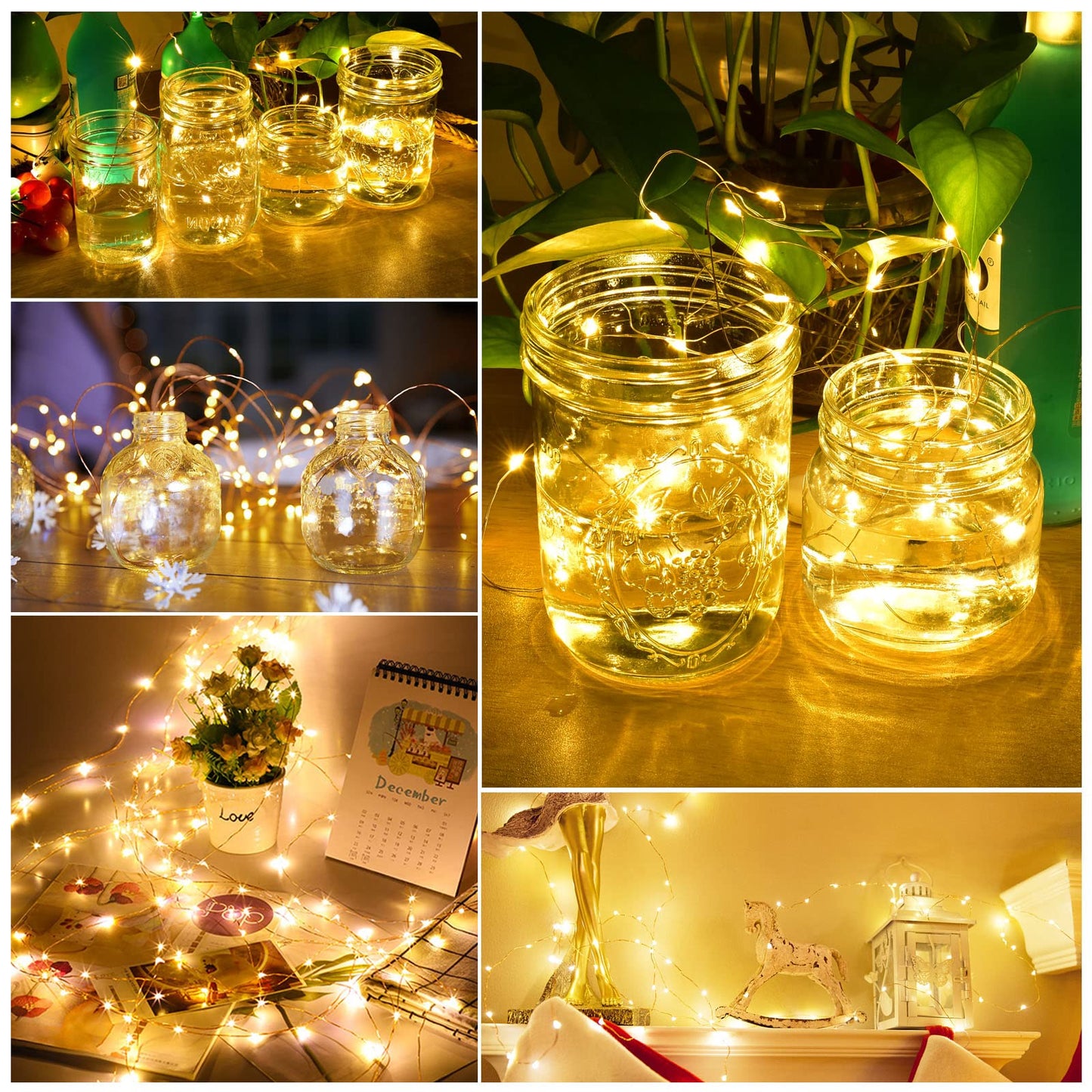 BROTOU LED String Lights, 2M 20 LED Battery Operated Fairy Lights, Waterproof Silver Plated Copper Wire Lights for in/Outdoor Decor, Christmas, Halloween, Valentine, Birthday (Warm White, 15 Pack)