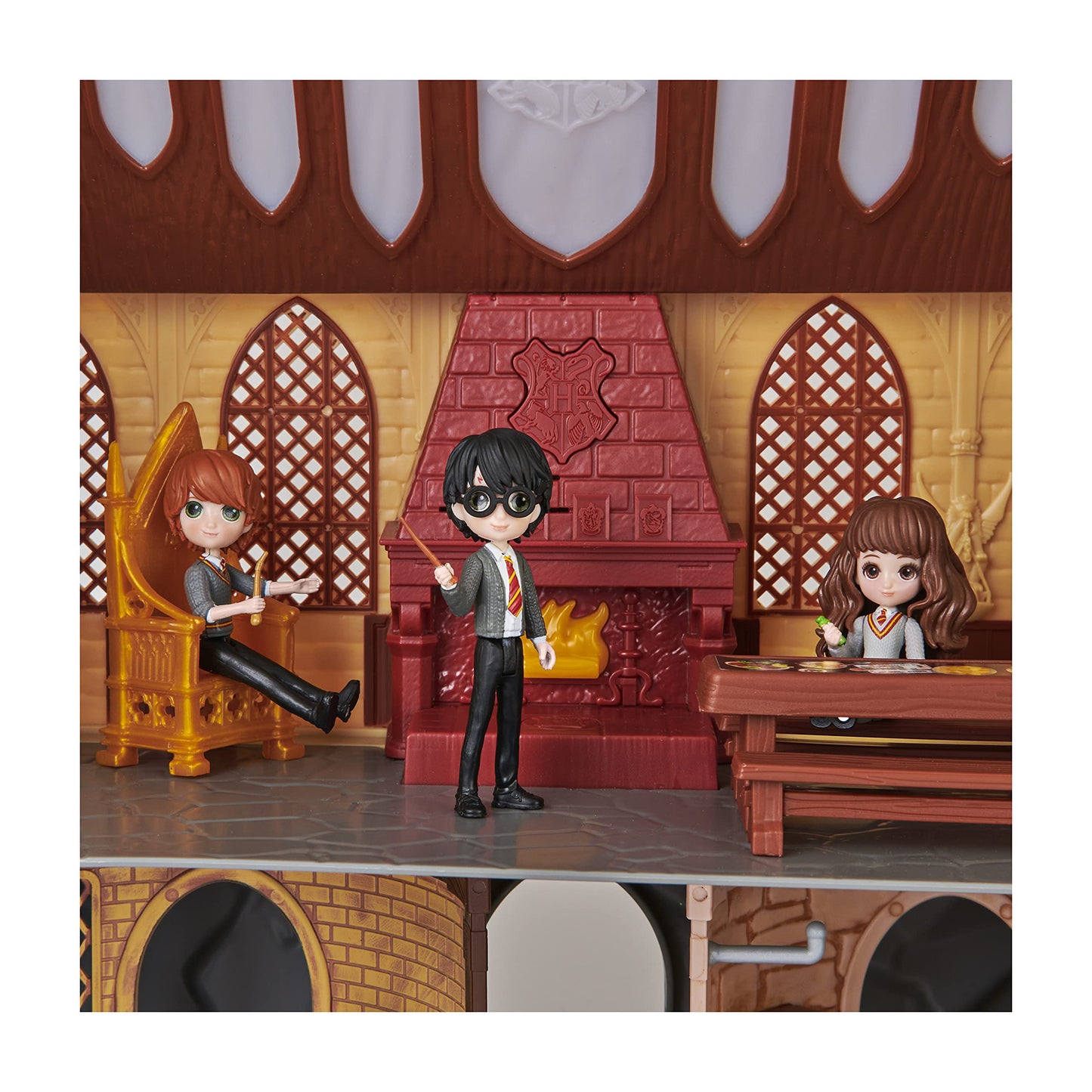Wizarding World Harry Potter, Magical Minis Exclusive Deluxe Hogwarts Castle, 3 Classroom Playsets, 22 Accessories, 3 Figures, Lights and Sounds