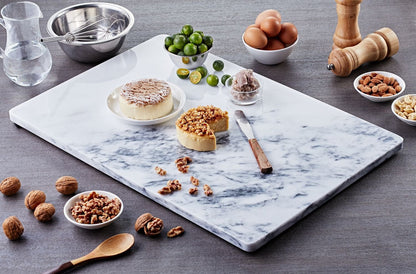 JEmarble Pastry Board 12x16 inch with Non-Slip Rubber Feets for Stability Perfect for Keep the Dough Cool and Chocolate Tempering(Premium Quality)
