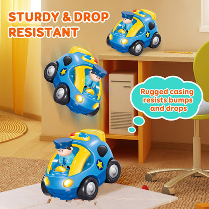 Pup Go First Remote Control Car for Toddler 18 Months+, 2 Interchangeable Dolls with Siren & Lights, Baby RC Police Racing Toy for 2 3 Year Old Boys Girls Kids, Perfect Xmas Presents (Sapphire Blue)