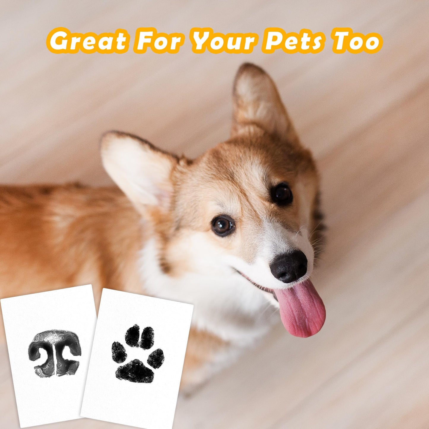 4-Pack Baby Inkless Hand and Footprint Kit Paw Nose Print Kit for Dogs Cats Pets Clean Touch Ink Pad for Baby Pets Newborn Keepsake Mess-Free Ink Pad