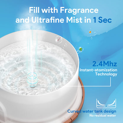 ASAKUKI Essential Oil Diffuser 500ml, Ultrasonic Aromatherapy Humidifier with Remote Control, 7 LED Colors, Timer & Auto-Off, Large Room Diffuser