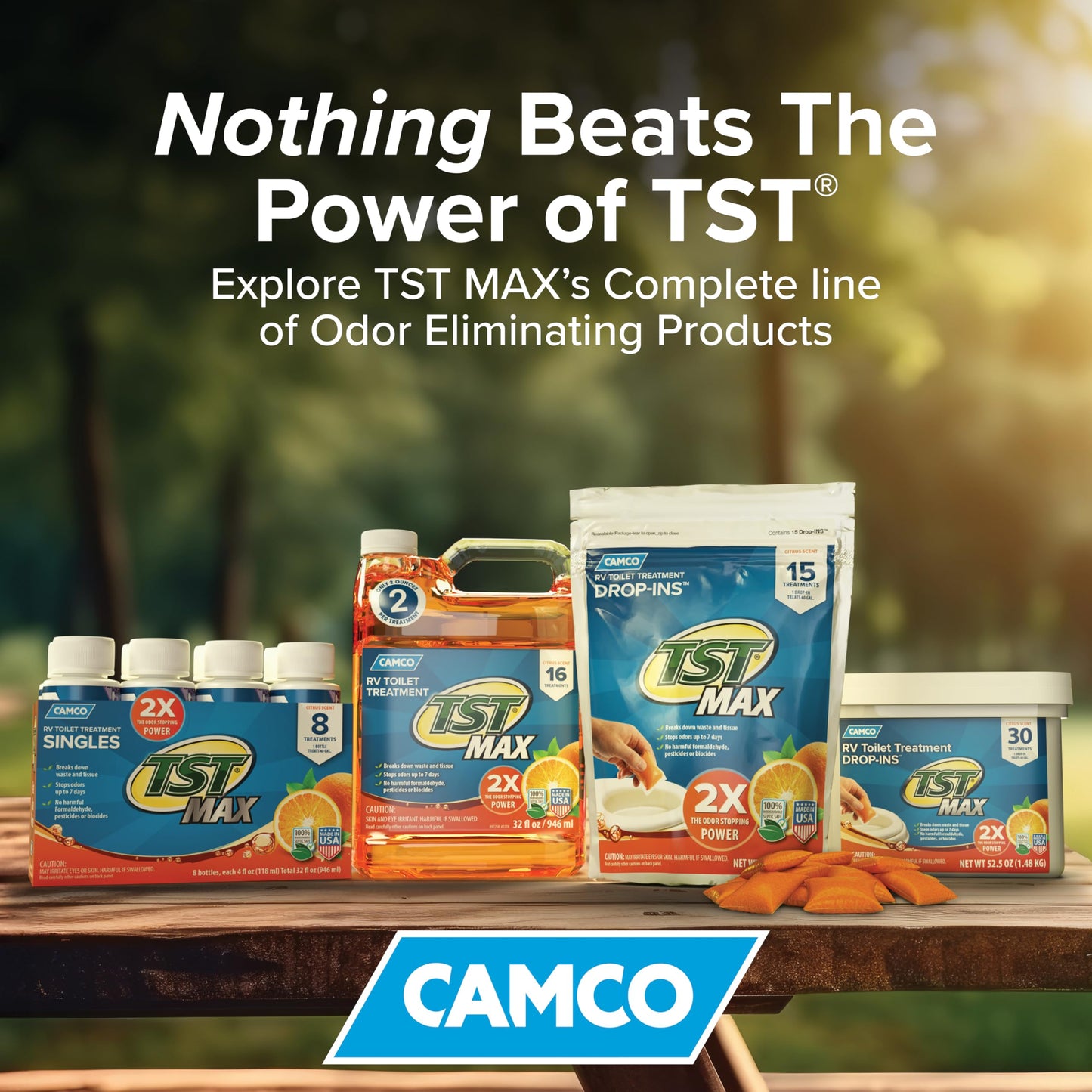 Camco TST MAX Camper/RV Toilet Treatment - Features Septic Safe Formula & Stops Odors Up to 7 Days - Orange Scent, 1-Gallon (41197)