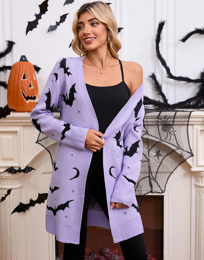 Alsol Lamesa Women's Long Sleeve Cute Cardigan Sweaters V Neck Open Front Ribbed Knit Heart Sweater Coat