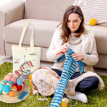 XSEINO Crochet Kit with Crochet Hooks Yarn Set - Premium Bundle Includes 40 Colors Crochet Yarn Balls, Crochet Kit, Accessories Kit, Crochet Bag and Lot More - Starter Pack for Kids Adults