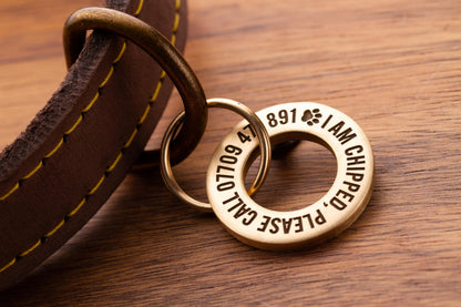 UKR Designs Solid Brass or Stainless Steel, Professionally Engraved & Polished Dog/Pet ID Tag