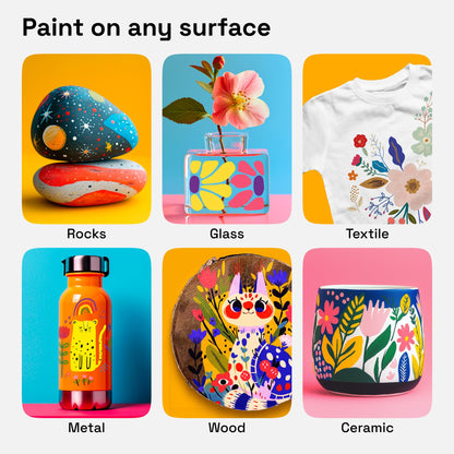 ARTISTRO Acrylic Paint Markers for Fabric, Rock, Wood, Glass, Craft - 24 Quick Dry Dual-Tip Fabric Paint Pens for Halloween Decorations - Pumpkin Painting Kit, Art Supplies, Christmas Gift