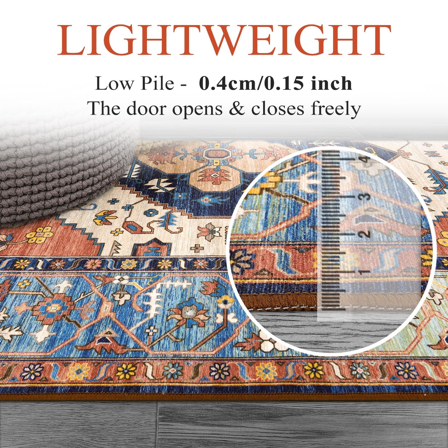Lahome Boho Runner Rugs for Hallway 2x10 Extra Long Washable Non-Slip Hallway Rug Runner Low-Pile Stair Kitchen Carpet Oriental Throw Carpet for Entrance Bathroom Living Room Mat Foyer Adelyn