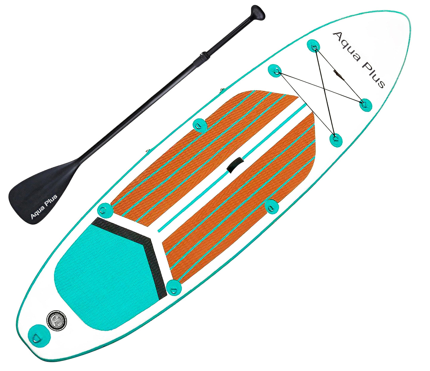 Aqua Plus 6inches Thick Inflatable SUP for All Skill Levels Stand Up Paddle Board,Paddle,Pump,ISUP Travel Backpack, Leash,Shoulder Strap,Youth,Adult Inflatable Paddle Board