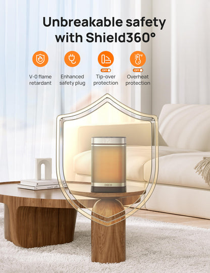 Dreo Electric Space Heater, 70° Oscillating Portable Heaters for Home, 1500W PTC Ceramic Heater with Thermostat, Remote Control, 3-Mode 3-Speed, 1-12H Timer, Overheat & Tip-Over Protection, ECO-Mode