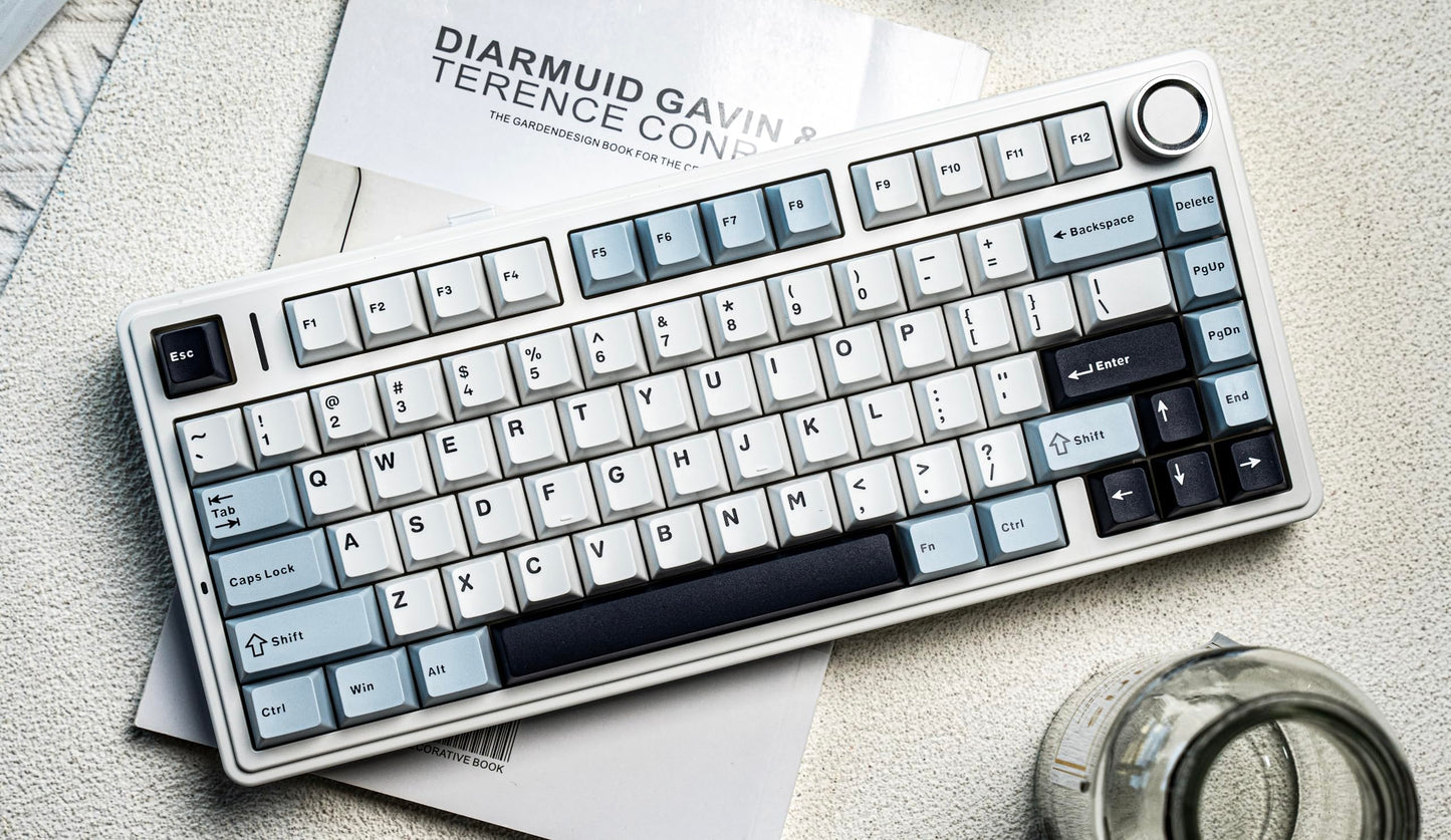 EPOMAKER AULA F75 Wireless Mechanical Gaming Keyboard, 75% Layout with Knob, Creamy Gasekt-Mount with Sound-Dampening, RGB, Hot-Swap, Bluetooth/2.4Ghz (Light Blue, Reaper Switch)