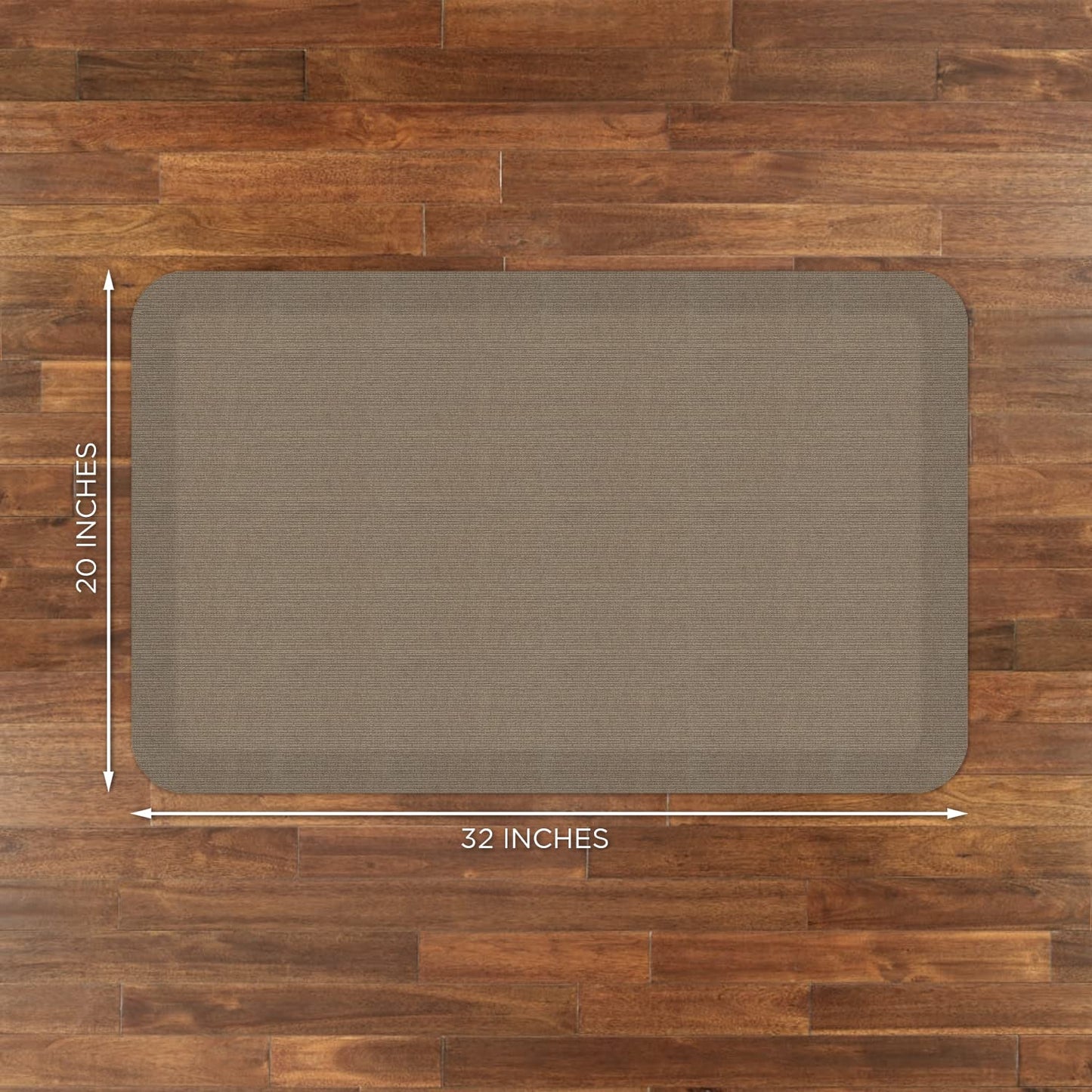 NewLife by GelPro Anti-Fatigue Designer Comfort Kitchen Floor Mat, 20"x32", Grasscloth Pecan Stain Resistant Surface with 3/4” Thick Ergo-Foam Core for Health and Wellness