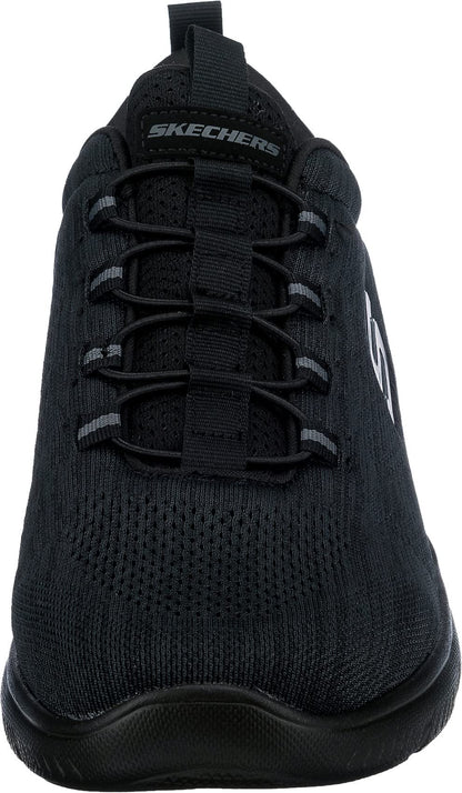 Skechers Men's Summits-LOUVIN Low Shoes, Black Mesh/Pu/Trim, 11 UK