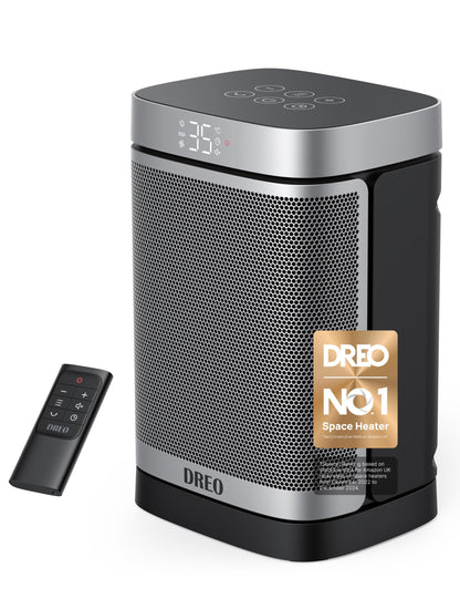 Dreo Electric Space Heater, 70° Oscillating Portable Heaters for Home, 1500W PTC Ceramic Heater with Thermostat, Remote Control, 3-Mode 3-Speed, 1-12H Timer, Overheat & Tip-Over Protection, ECO-Mode