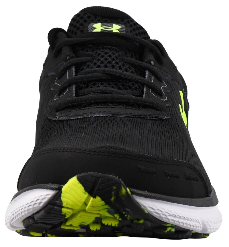Under Armour Men's Charged Assert 10 Shoes, (004) Black/Black/High Vis Yellow, 11 X-Wide