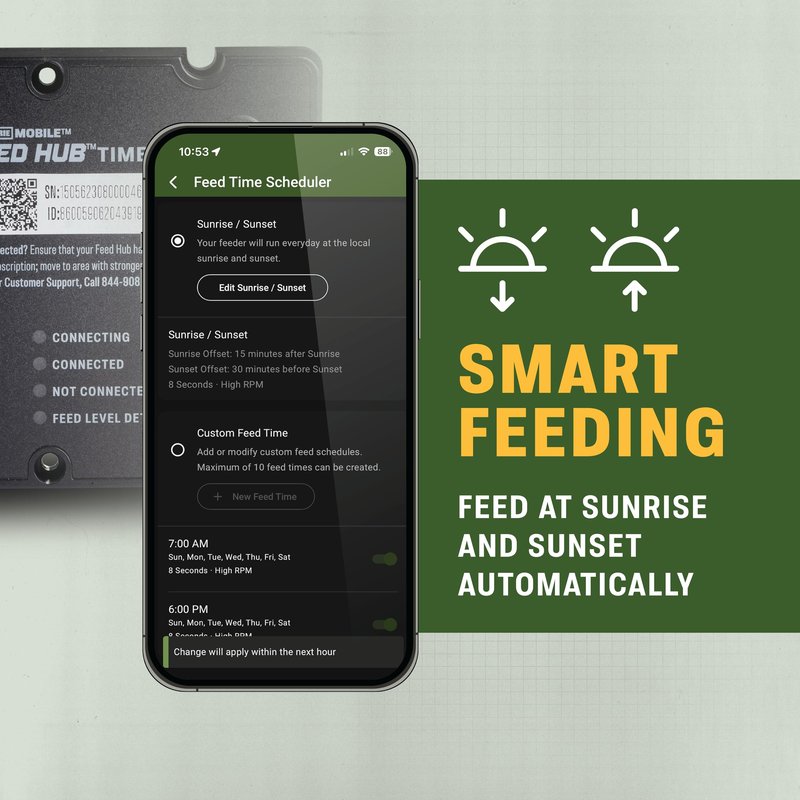 Moultrie Feed Hub - Cellular Upgrade Kit for Spin Cast Feeders - Program and Monitor Hopper and Battery Levels from Your Phone