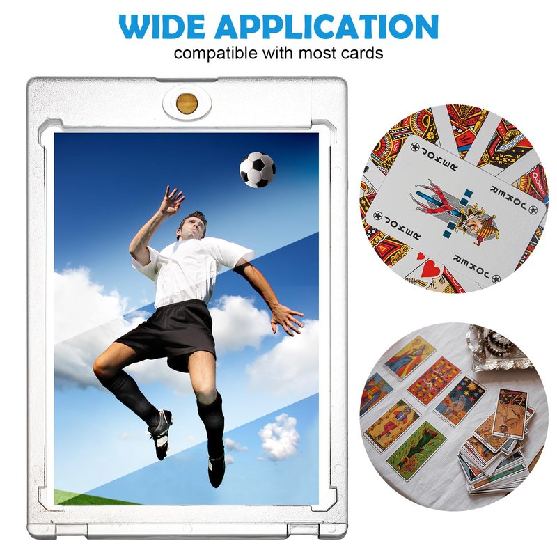 20 Pcs Magnetic Card Holder, 100pt One-Touch Card Holder, Hard Plastic Magnetic Cards Case, Display Case Protector for for Trading Cards, Magnet Case, Sports, Football, Baseball Cards Holder