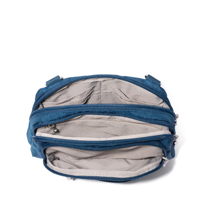 Baggallini Triple Zip Crossbody Bag for Women - Convertible Crossbody Fanny Pack Belt Bag - Lightweight Water-Resistant