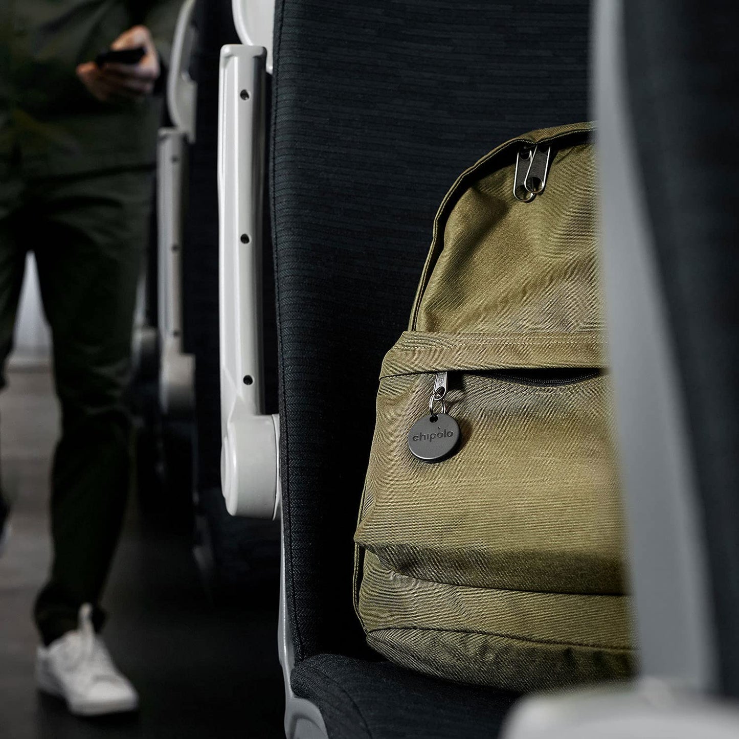 Chipolo ONE Spot - 4 Pack - Finder, Bluetooth Tracker - Works with The Apple Find My app (only for iOS) (Almost Black)