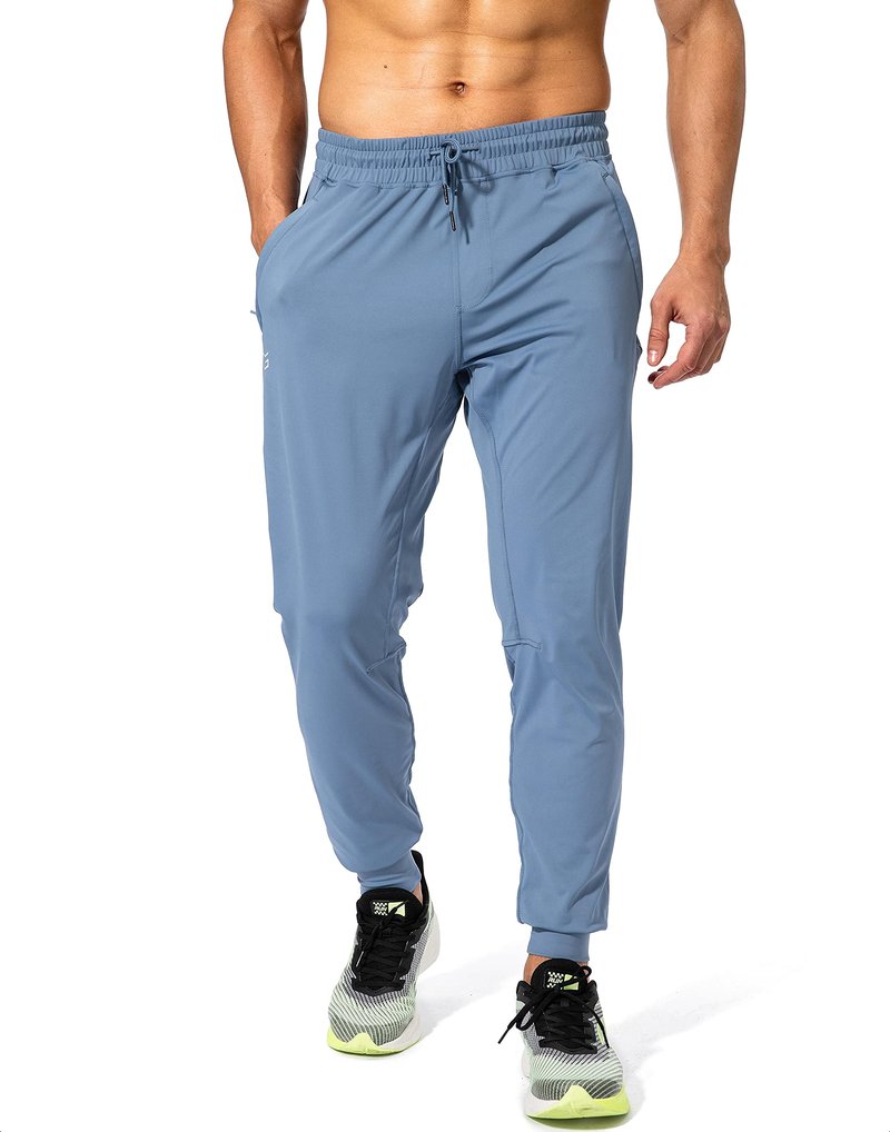 G Gradual Men's Sweatpants with Zipper Pockets Athletic Pants Traning Track Pants Joggers for Men Soccer, Running, Workout(Slate Blue,S)
