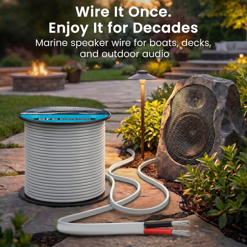 GEARit Speaker Wire 10 Gauge 50 ft, Copper Wire Marine Grade, 10 AWG Landscape Wire Speaker Cable for Automotive, Outdoor, Speaker, Lamp, Trailer, Car(2 Conductors)