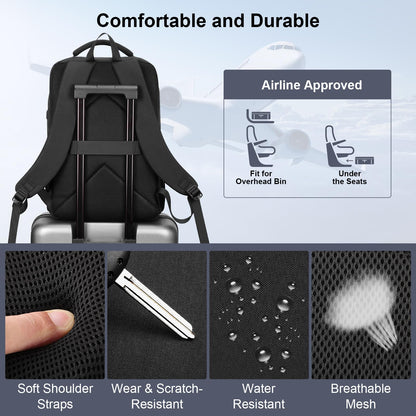 HOMIEE Laptop Travel Backpack 17.3 Inch,Business Laptop Bag Mens,Anti Theft Computer Backpack Rucksack Womens with Headphone Port Water-Resistant Daypack Gift for Work School Commuting