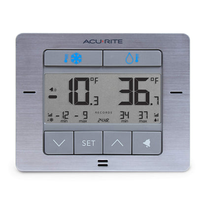 AcuRite Digital Wireless Fridge and Freezer Thermometer with Alarm, Max/Min Temperature for Home and Restaurants (00515M) 4.25" x 3.75"