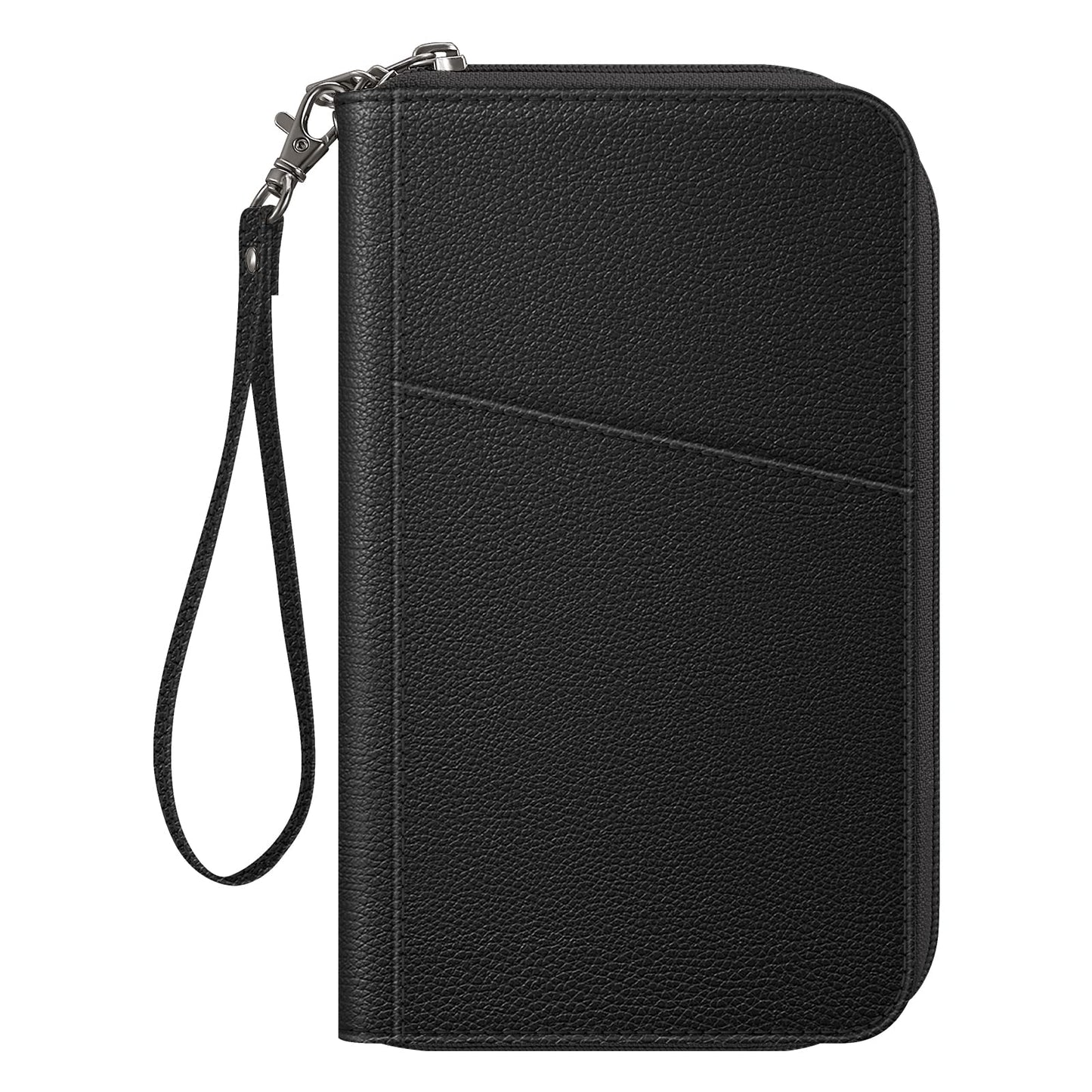 FINTIE Family Passport Holder Wallet, RFID Blocking Travel Document Organizer Clutch Bag Credit Cards Case Cover for Women Men, Black