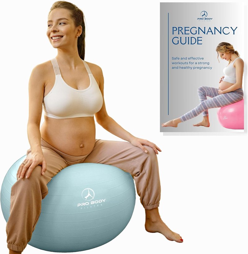 ProBody Pilates Pregnancy Ball - Yoga Ball for Prenatal & Postnatal Exercise | Includes Guide Book