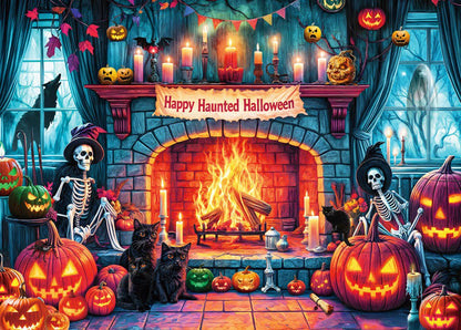 Halloween Night 1000 Piece Puzzle -Retro Horror Art- 1000 Pieces Jigsaw Puzzles for Kids and Adults - 1000 Piece Haunted Mansion Jigsaw Puzzle(27.6"x 19.7")