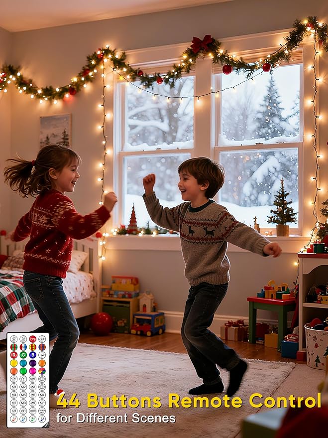 Smart Color Changing Christmas Lights, 132FT 400 LED RGB Christmas String Lights with App & Remote Control, Waterproof Christmas Tree Lights for Outdoor Indoor Party Decor