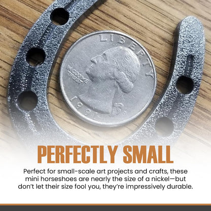 Carver's Olde Iron Mini Zinc Horseshoes Set, 2" x 1 3/4" for Decoration and Crafts (50)