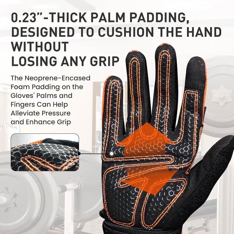 Weightlifting Workout Gloves with Wrist Support - Half & Full Finger Design for Men | Padded Grip for Gym Fitness