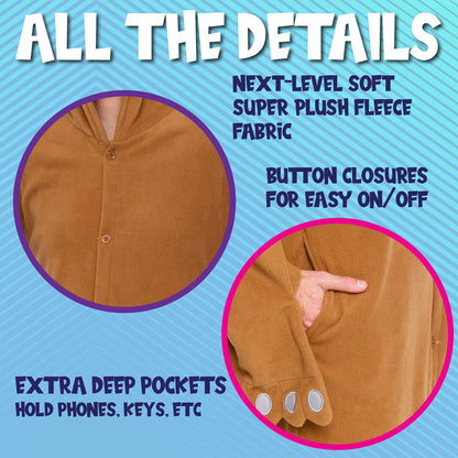 Funziez! Adult Onesie Halloween Costume - Animal Dinosaur Shark - Unisex Plush One Piece Cosplay Suit for Adults, Men and Women (Large, Walrus)