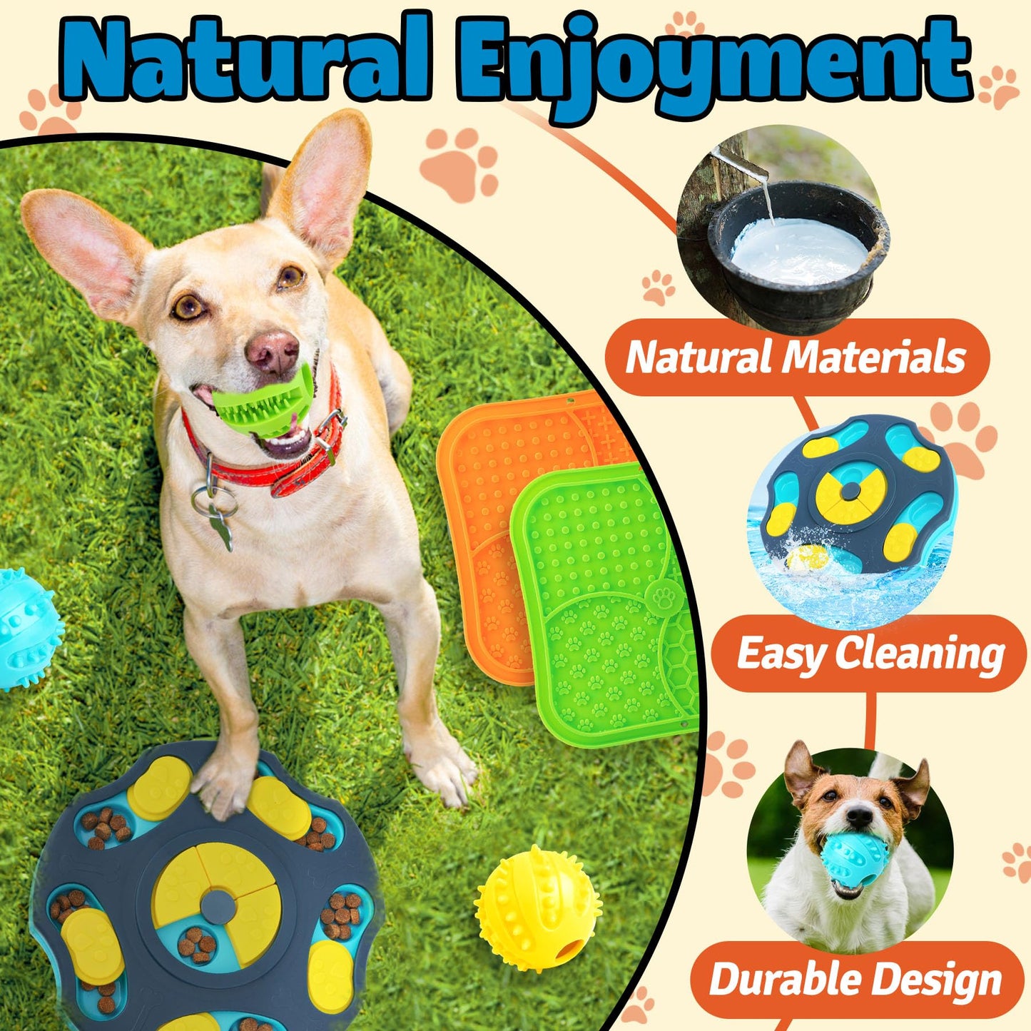 Forfon 9 Pack All-Around Dog Puzzle Toy Set -Mentally Stimulating Dog Enrichment Toys for Small to Medium Smart Dogs, Includes Dog Lick Mat with Suction Cups