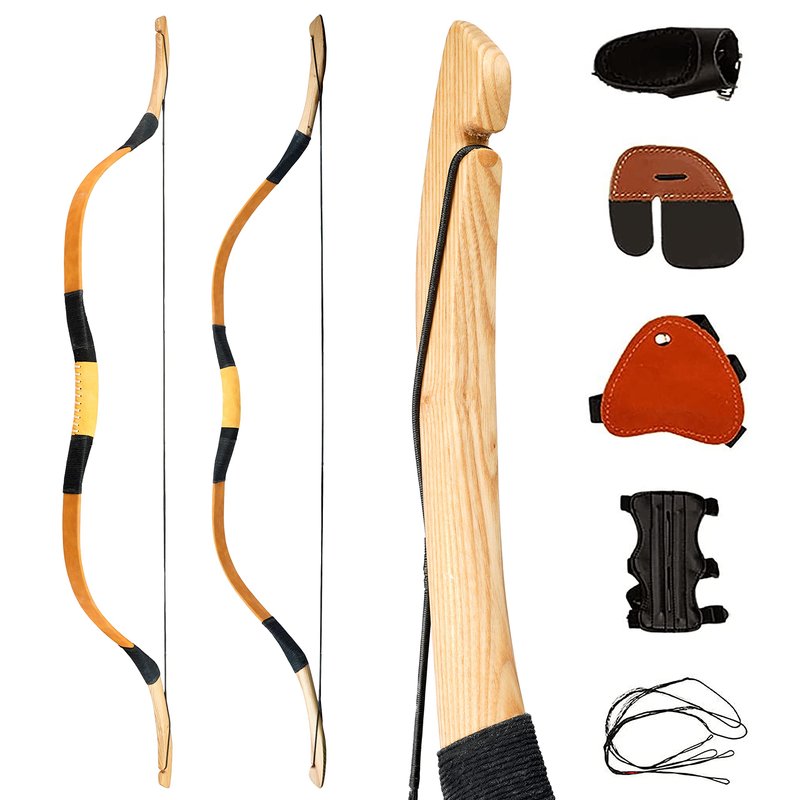 PMZ Archery Recurve Bow Set, 54" High-Performance Horse Bow for Hunting, Right Left Hand Traditional Turkish Bow for Youth Adults Beginners to Advanced Outdoor Practice & Hunting, 40lbs