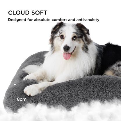 Bedsure Dog Crate Bed Extra Large - XL Fluffy Crate Mattress Washable with Anti Slip Bottom, Dog Anxiety Pillow Cushion for XLarge Pets, Dark Grey, 104x69cm
