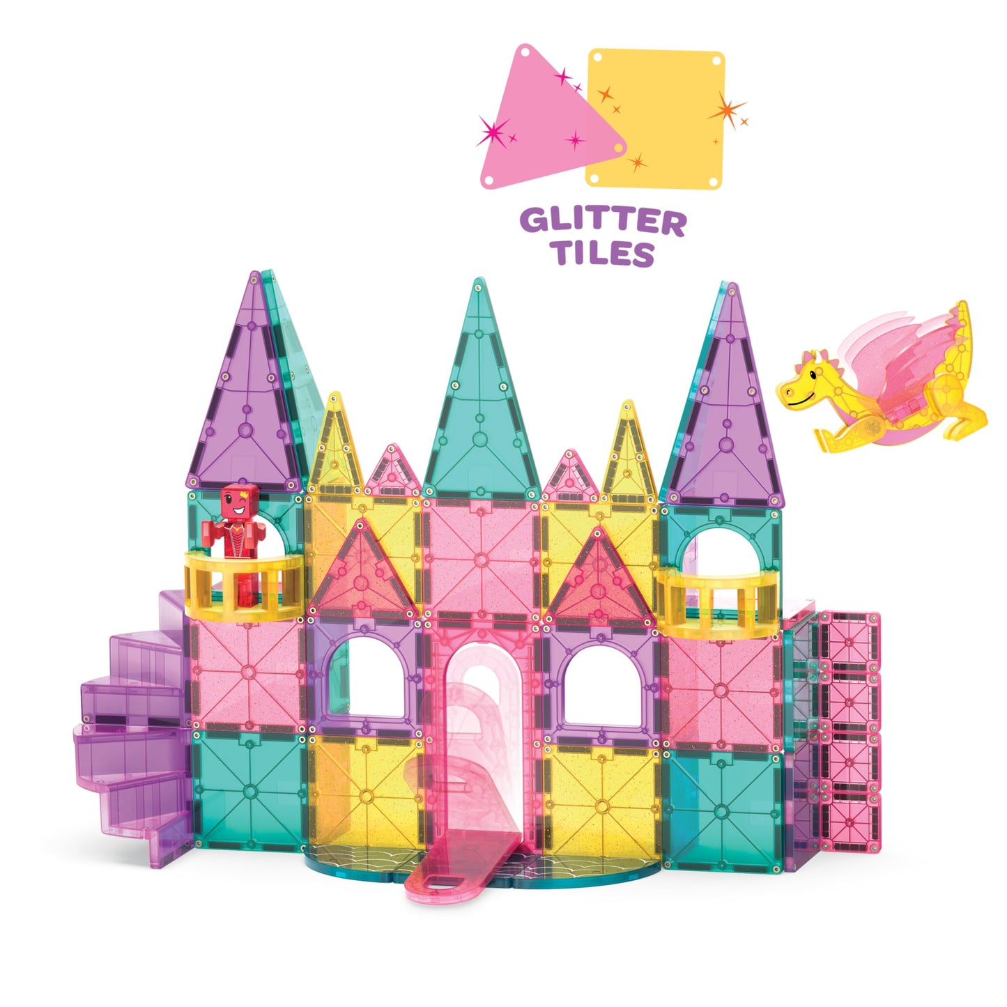 Magna-Tiles Castle DLX 48-Piece Magnetic Construction Set, The Original Magnetic Building Brand, 2.76 in x 17 in x 12 in