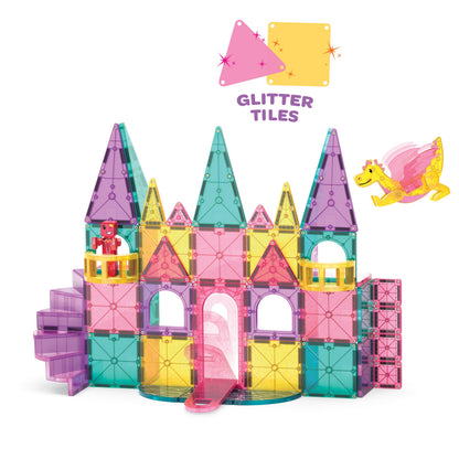 Magna-Tiles Castle DLX 48-Piece Magnetic Construction Set, The Original Magnetic Building Brand, 2.76 in x 17 in x 12 in